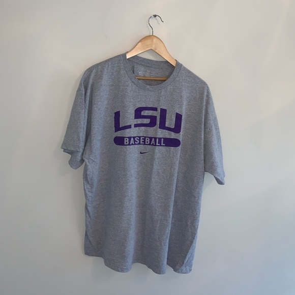 Nike Other - Nike LSU Baseball Gray & Purple shirt size XL